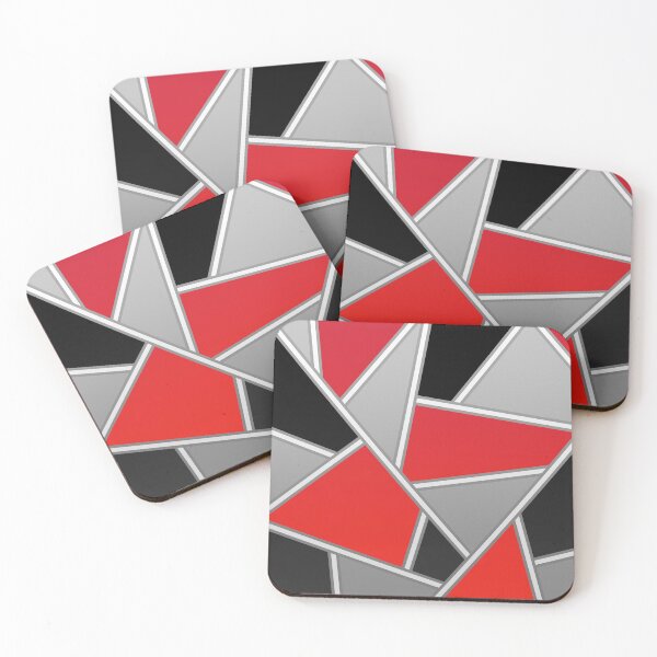 Item preview, Red stained glass geometric pattern designed and sold by MinEkkoArt.