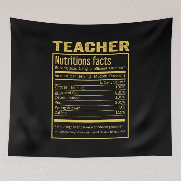 Item preview, Teacher birthday Gifts Shirt,Cool Teacher Funny Nutrition Facts Mens Womens Christmas Fathers Days Gift, Teacher Nutrition Facts designed and sold by xlnv.