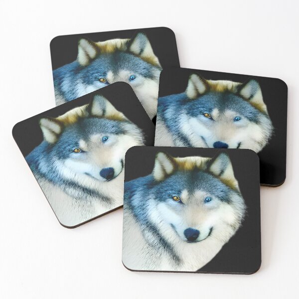 Item preview, Gray Wolf with Heterochromia Closeup - Original Photograph designed and sold by TheMashupArtist.
