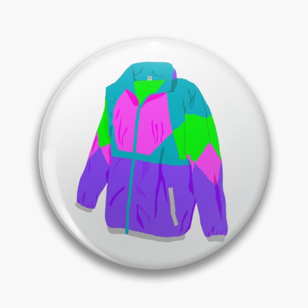 Item preview, Green and purple Colorful neon retro windbreaker designed and sold by EvanWalsh2.