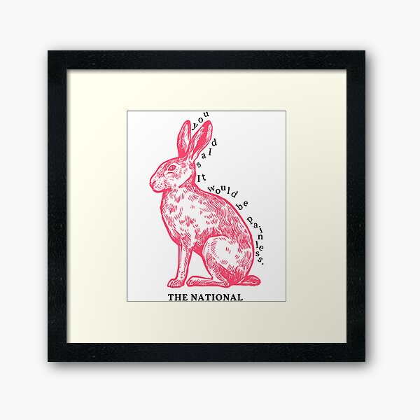 you said it would be painless.  The National, _quot_Pink Rabbits_quot_    Framed Art Print