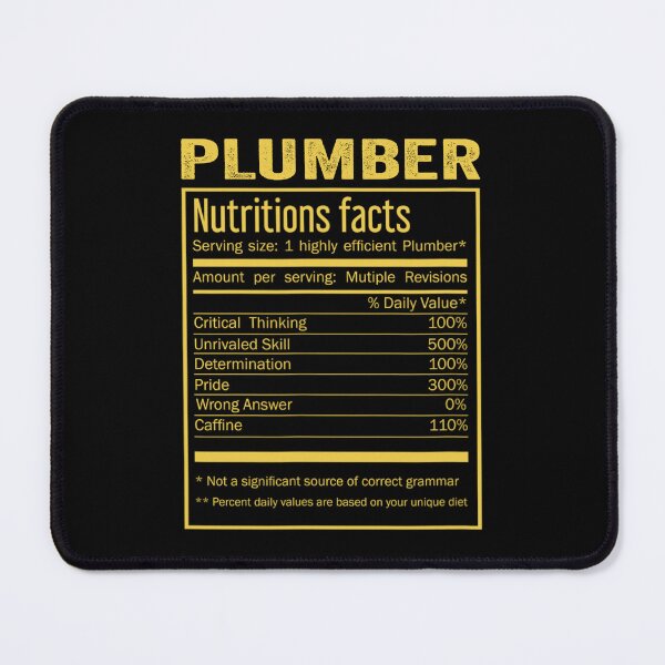 Item preview, Plumber birthday Gifts Shirt,Cool Plumber Funny Nutrition Facts Mens Womens Christmas Fathers Days Gift, Plumber Nutrition Facts designed and sold by xlnv.