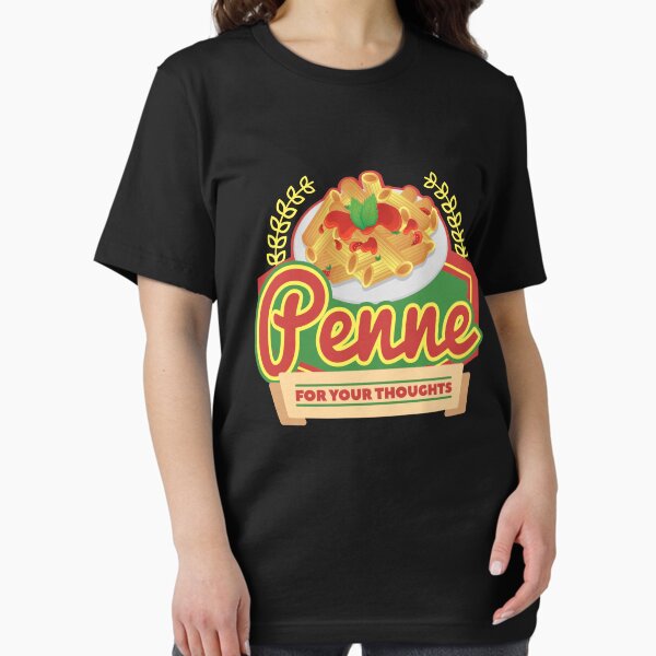 Aperçu de l'œuvre Penne pour vos pensées Funny Pasta Pun créée et vendue par jaygo.