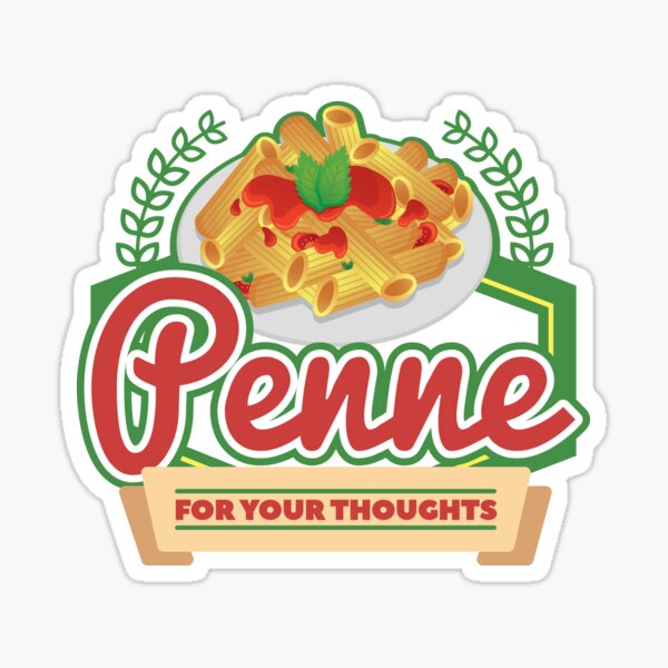 Aperçu de l'œuvre Penne pour vos pensées Funny Pasta Pun créée et vendue par jaygo.