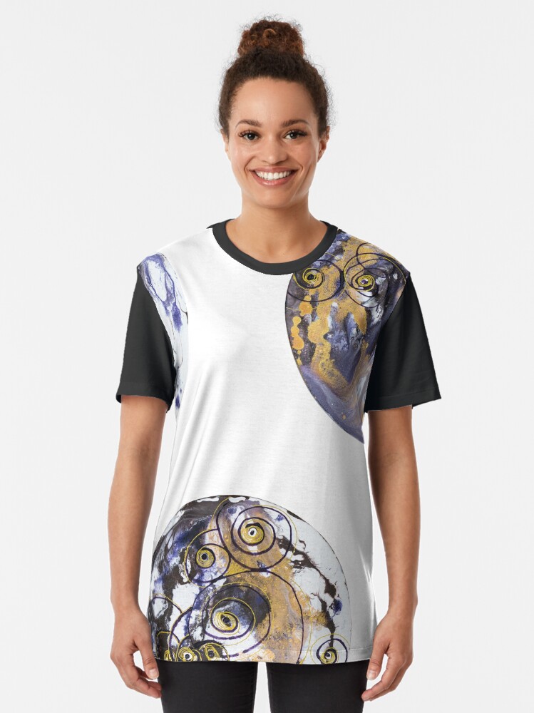 Alternate view of Fluid painting "spiral eyes" circles Graphic T-Shirt