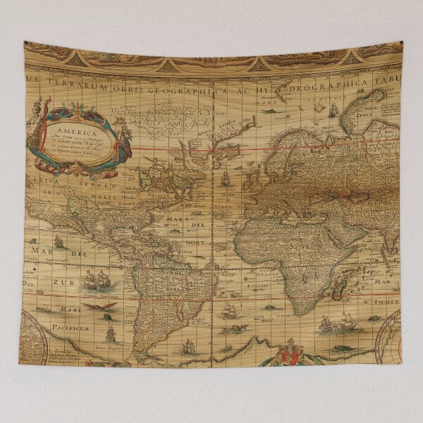 Item preview, Vintage Retro World Map designed and sold by ThisIsMugLife.