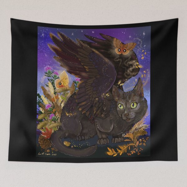 Item preview, Raven Winged Autumn Magic Cat designed and sold by Shadowind.