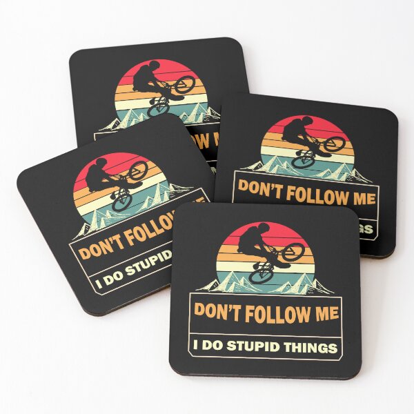 Item preview, Don't Follow Me I Do Stupid Things Retro Mountain Biker designed and sold by Rami Khalifah.