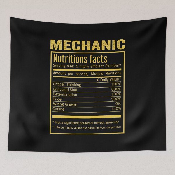 Item preview, Mechanic birthday Gifts Shirt,Cool Mechanic Funny Nutrition Facts Mens Womens Christmas Fathers Days Gift, Mechanic Nutrition Facts designed and sold by xlnv.