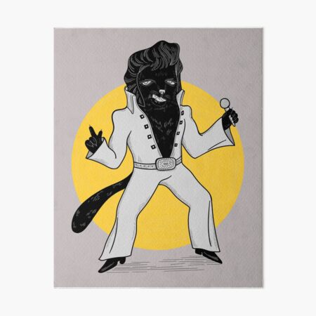 Artikel-Vorschau von Blues Music Cat Sänger für Black Cat Musikliebhaber und 80er Vintage Musiker, designt und verkauft von Funwithmusic.