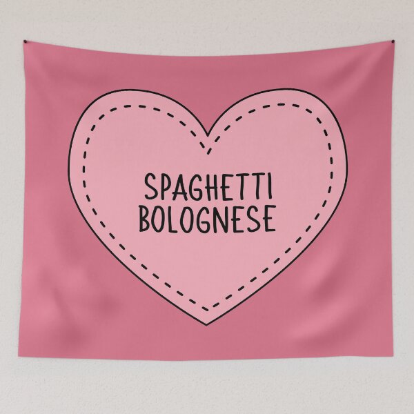 Item preview, Spaghetti Bolognese Cute Pink Cottagecore Heart British Food designed and sold by cashewdays.