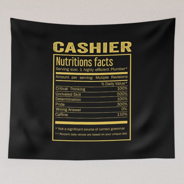 Item preview, Cashier birthday Gifts Shirt,Cool Cashier Funny Nutrition Facts Mens Womens Christmas Fathers Days Gift, Cashier Nutrition Facts designed and sold by xlnv.