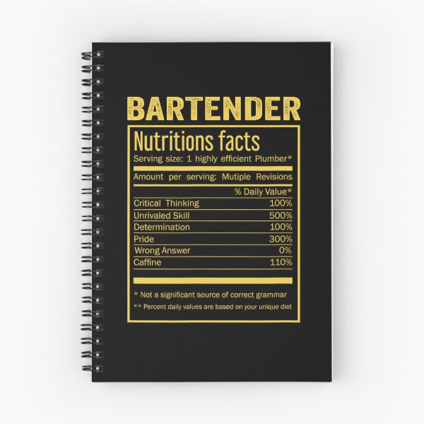 Item preview, Bartender birthday Gifts Shirt,Cool Bartender Funny Nutrition Facts Mens Womens Christmas Fathers Days Gift, Bartender Nutrition Facts designed and sold by xlnv.