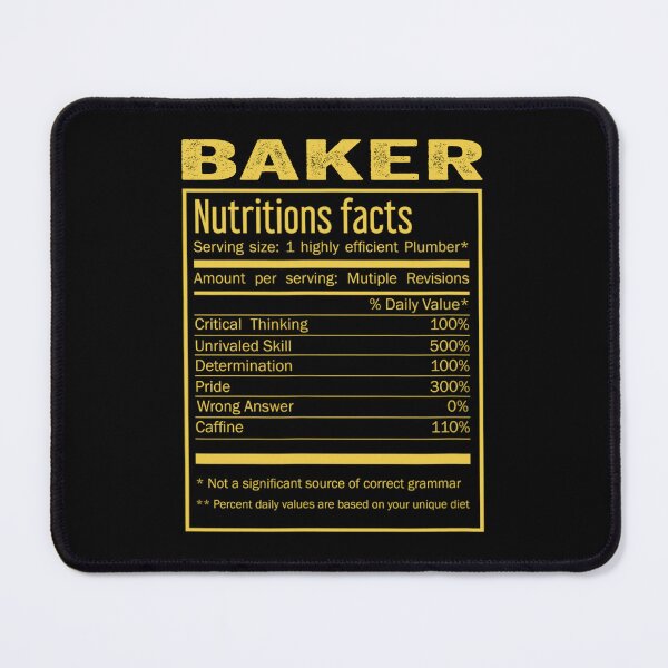 Item preview, baker birthday Gifts Shirt,Cool baker Funny Nutrition Facts Mens Womens Christmas Fathers Days Gift, baker Nutrition Facts designed and sold by xlnv.
