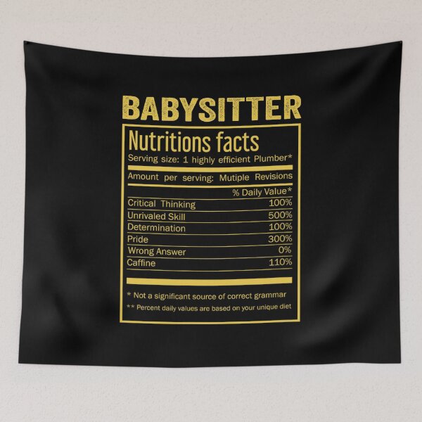 Item preview, babysitter birthday Gifts Shirt,Cool babysitter Funny Nutrition Facts Mens Womens Christmas Fathers Days Gift, babysitter Nutrition Facts designed and sold by xlnv.