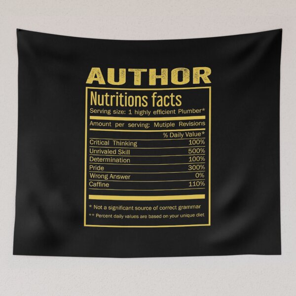 Item preview, author birthday Gifts Shirt,Cool author Funny Nutrition Facts Mens Womens Christmas Fathers Days Gift, author Nutrition Facts designed and sold by xlnv.