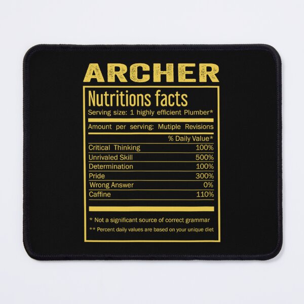 Item preview, archer birthday Gifts Shirt,Cool archer Funny Nutrition Facts Mens Womens Christmas Fathers Days Gift, archer Nutrition Facts designed and sold by xlnv.