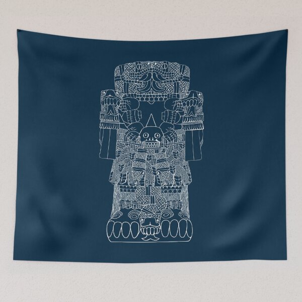 Item preview, Coatlicue - Aztec Mother of the Gods in White Outline designed and sold by Aztectees.