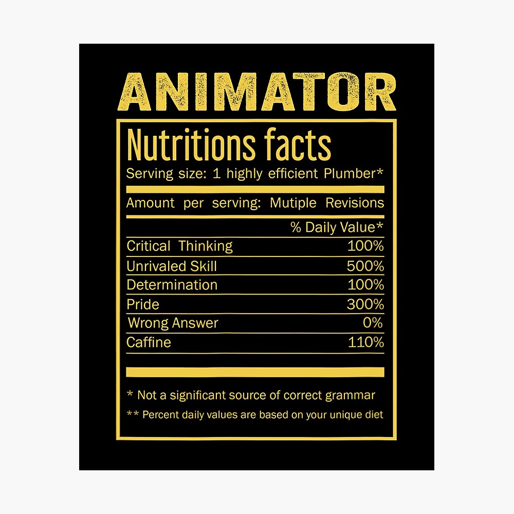 animator birthday Gifts Shirt,Cool animator Funny Nutrition Facts Mens Womens Christmas Fathers Days Gift, animator Nutrition Facts animator birthday Gifts Shirt,Cool animator Funny Nutrition Facts Mens Womens Christmas Fathers Days Gift, animator Nutrition Facts