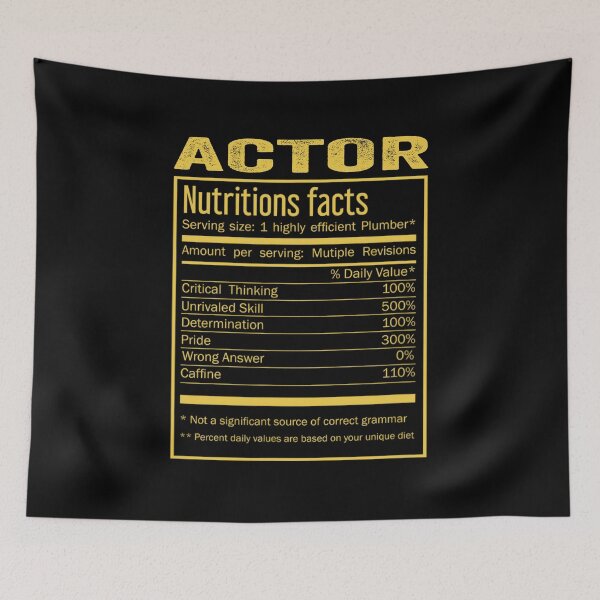 Item preview, actor birthday Gifts Shirt,Cool actor Funny Nutrition Facts Mens Womens Christmas Fathers Days Gift, actor Nutrition Facts designed and sold by xlnv.