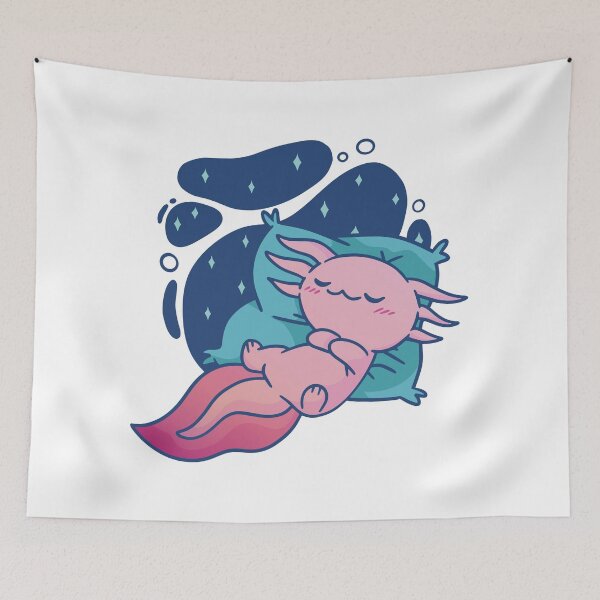 Item preview, Cute kawaii sleeping axolotl - Sleepalotl design for late risers designed and sold by JanooFactory.