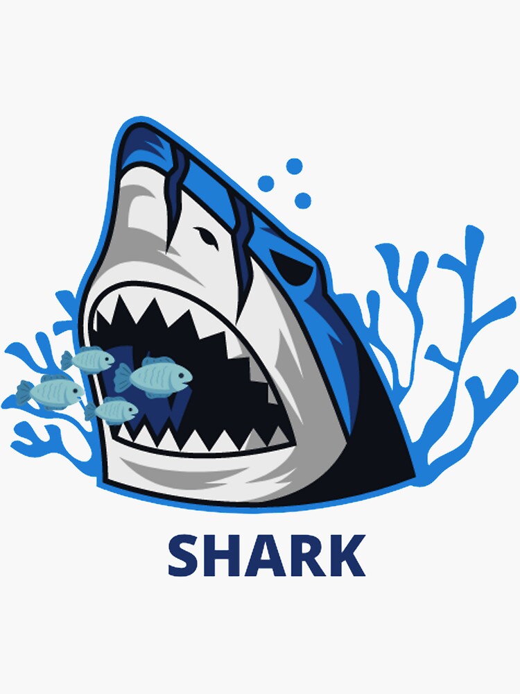 "Shark eat fish" Sticker for Sale by Djole-2001 | Redbubble