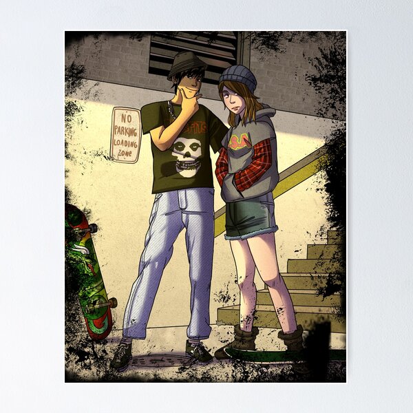 Item preview, skater couple designed and sold by Monochromestore.
