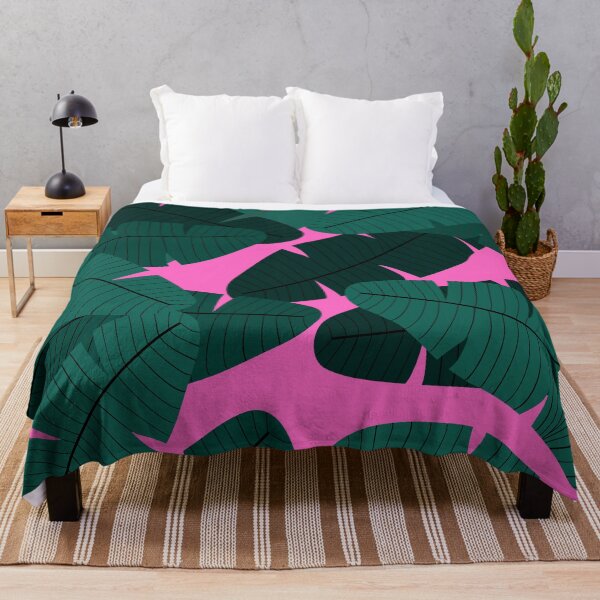 Item preview, Hot pink and green leaf print designed and sold by DemonicGloom.
