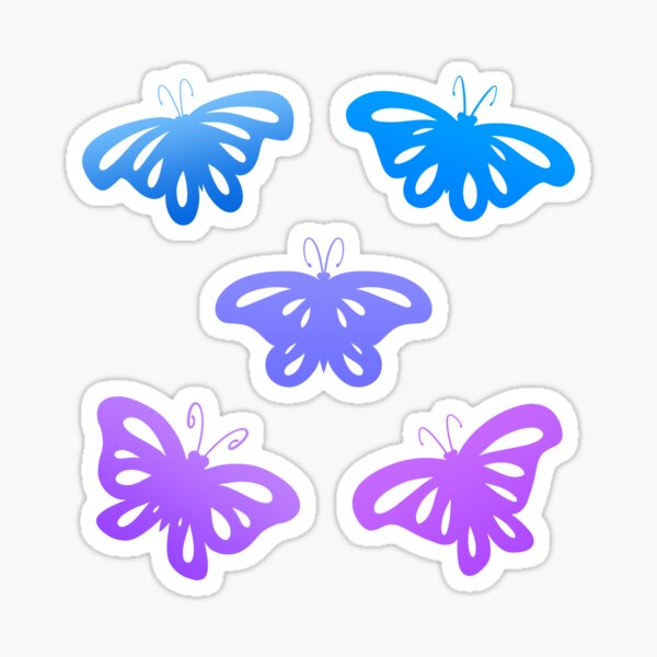 "Collection of blue butterflies" Sticker for Sale by MinEkkoArt | Redbubble