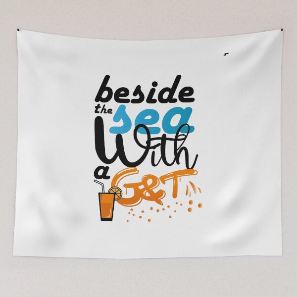 Item preview, beside the sea with a g&t, summer, Vacation, Summer picnic, Travel, Surfing, Golden beach, Golden sand designed and sold by comeonyassine21.