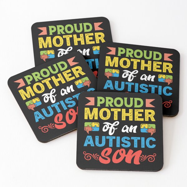 Item preview, Proud Mother Of An Autistic Son Autistic support Be Positive Aspire To Inspire Happy Life Apparel Essential Motivation Inspiration Joy Mood designed and sold by DesignByHeartUK.
