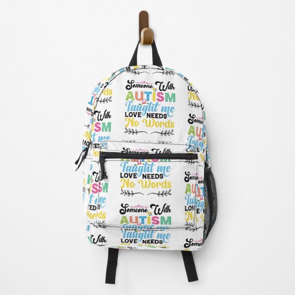 Artikelvorschau, Someone With Autism Taught Me Love Needs No Words Autistic support Be Positive Aspire To Inspire Happy Life Apparel Essential Motivation Inspiration Joy Mood entworfen und verkauft von DesignByHeartUK.