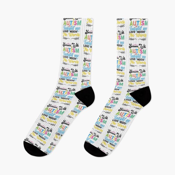 Item preview, Someone With Autism Taught Me Love Needs No Words Autistic support Be Positive Aspire To Inspire Happy Life Apparel Essential Motivation Inspiration Joy Mood designed and sold by DesignByHeartUK.