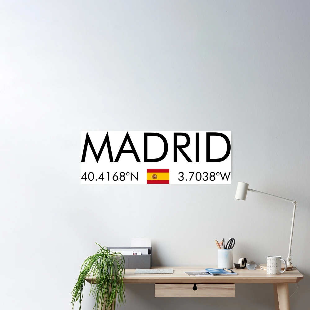 Madrid Spain coordinates poster