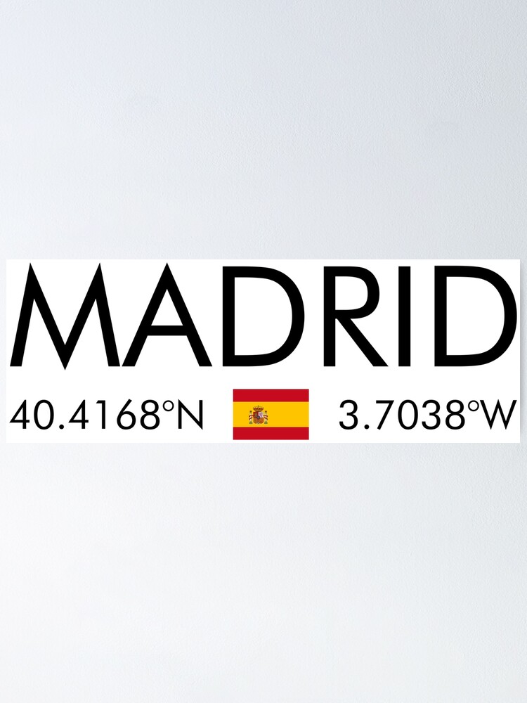 Spain - Madrid City Coordinates | Poster