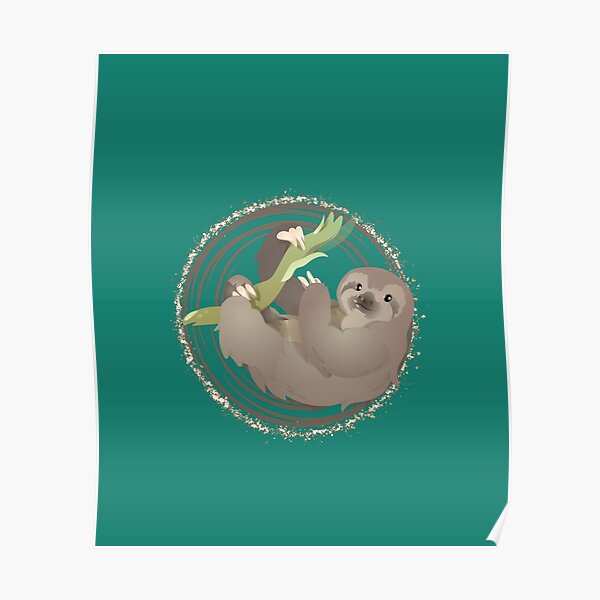 "Cute Sloth. Kindergarten and Preschooler Design." Poster for Sale by