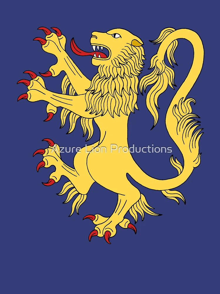 Thumbnail 4 of 4, V-Neck T-Shirt, Lion Rampant designed and sold by Azure Lion Productions.