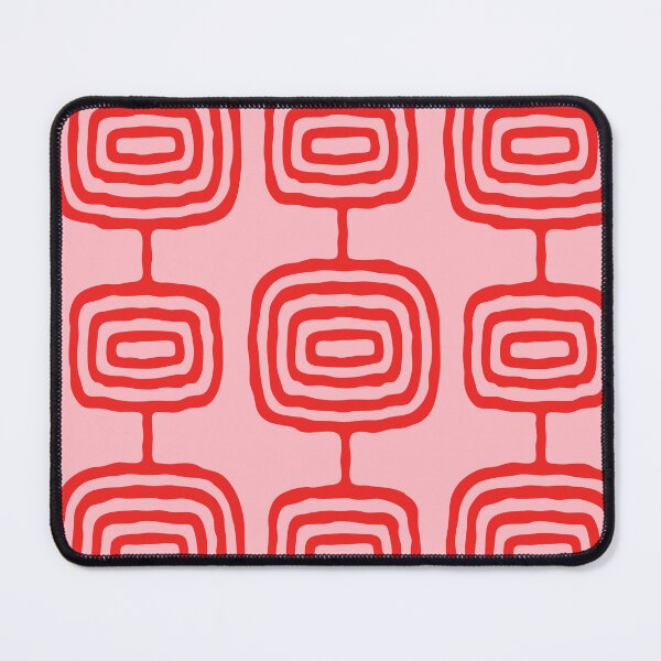 Item preview, Mid Century Modern Atomic Rings Pattern 656 Red and Pink designed and sold by tonymagnerart.