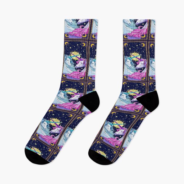 Item preview, Bleu And Pink Horse Unicorn  With Stars Artwork designed and sold by Artw0rld.