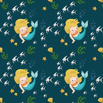 Artwork thumbnail, Mermaid Pattern by SquibbleDesign
