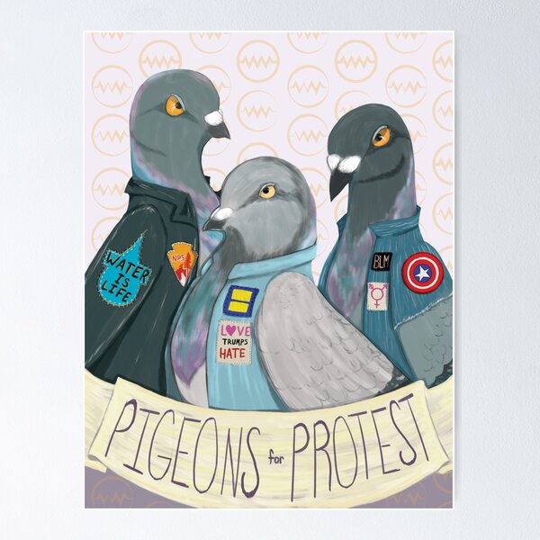 Item preview, Pigeons for Protest designed and sold by TessDrawsStuff.