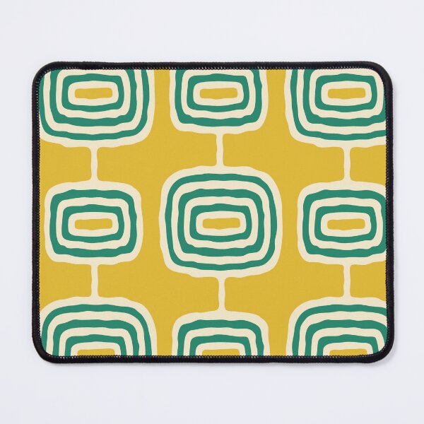 Item preview, Mid Century Modern Atomic Rings Pattern 670 Green and Yellow designed and sold by tonymagnerart.