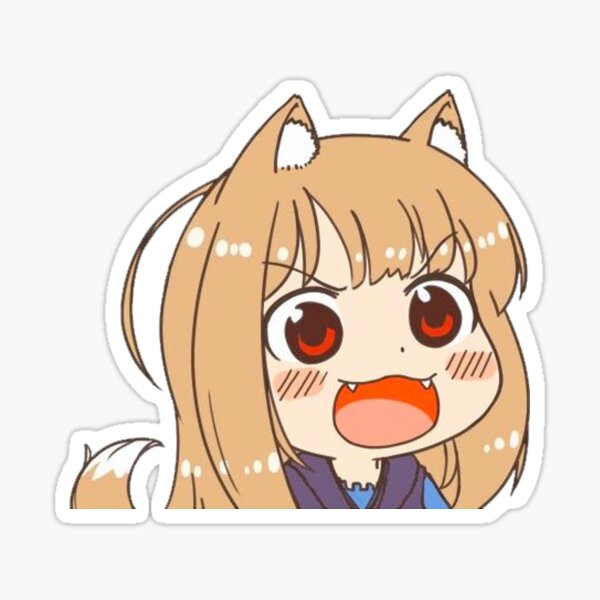 Item preview, Peeking Chibi Holo Angry - Spice and Wolf designed and sold by emmittgrovel.
