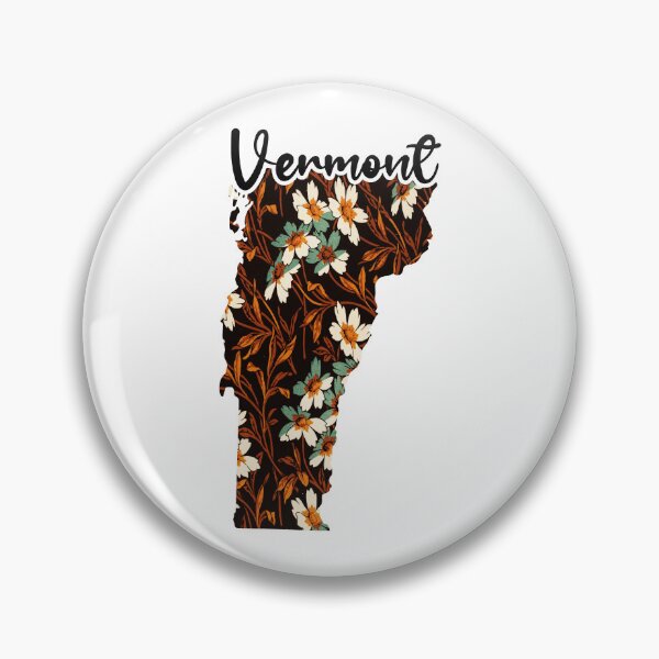 Item preview, Floral Map of USA States Vermont - Map of Vermont designed and sold by AmethystMurad.