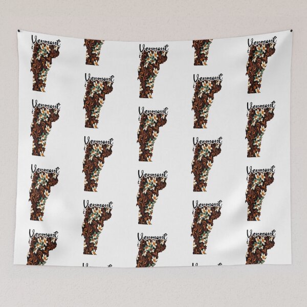 Item preview, Floral Map of USA States Vermont - Map of Vermont designed and sold by AmethystMurad.