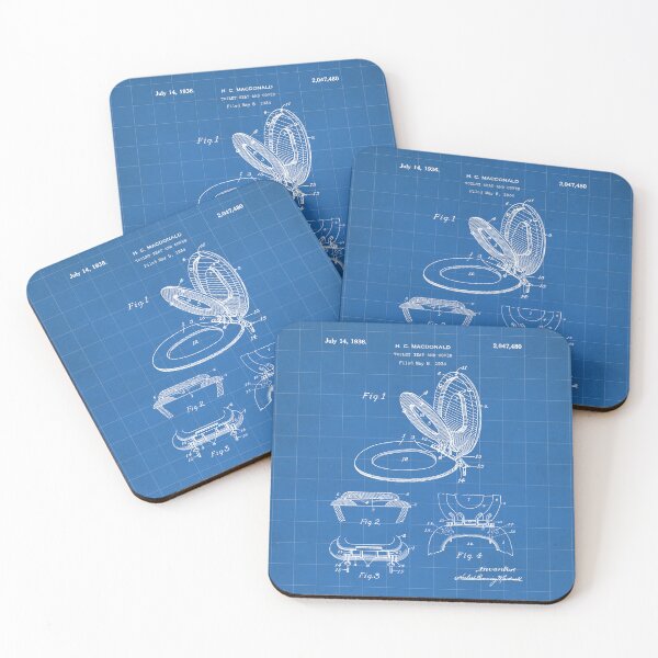 Item preview, Toilet Seat Patent - Bathroom Art - Blueprint designed and sold by patentpress.