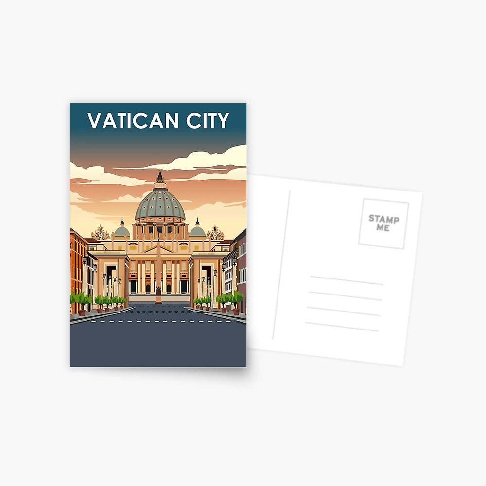 Vatican City Vintage Minimal Retro Travel Poster
