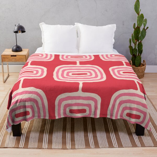 Item preview, Mid Century Modern Atomic Rings Pattern 679 Red and Pink designed and sold by tonymagnerart.