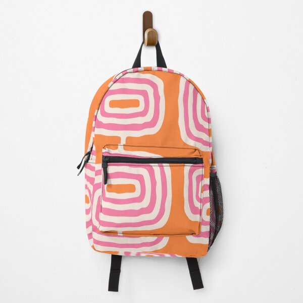 Item preview, Mid Century Modern Atomic Rings Pattern 680 Orange and Pink designed and sold by tonymagnerart.
