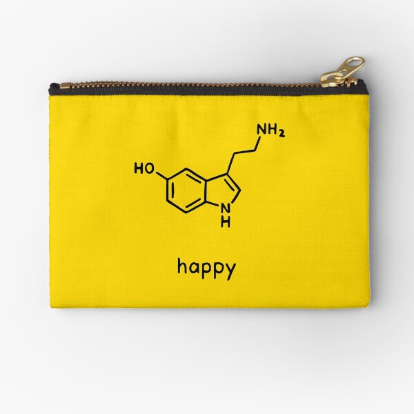 Happy Serotonin Molecule Chemistry Science Zipper Pouch